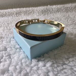 Anne Klein Gold and Black Minimalist Bracelet